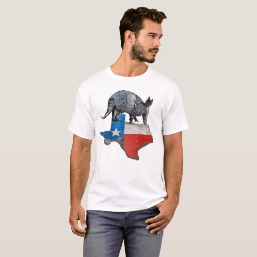 Armadillo Texas State Flag Map T-Shirt (Vorne ganz)