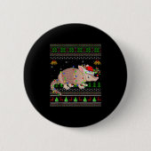 Armadillo Ugly Christmas Sweaters Holiday Santa Cu Button (Vorderseite)