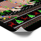 Armadillo Ugly Christmas Sweaters Holiday Santa Cu Poster (Ecke)