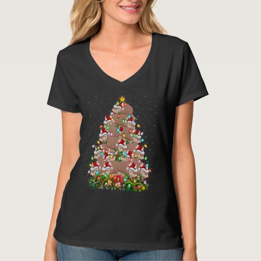 Armadillo  Xmas Lights Santa Armadillo Christmas T T-Shirt (Vorderseite)