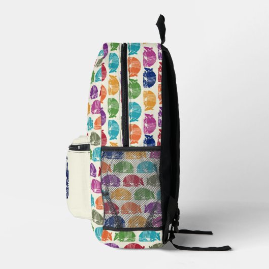 Armadillos Gemusterte Creme Elfenbein Bedruckter Rucksack (Rechts)