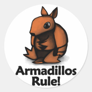 Armadillos Regel! Runder Aufkleber