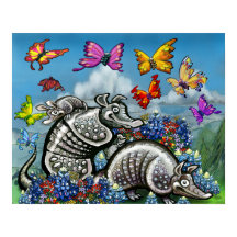 Armadillos Wildblumen Schmetterlinge