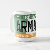 Armagh Ireland Custom License Plate Kaffeetasse (Vorderseite Links)