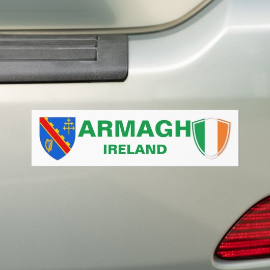 Armagh Ireland Wappen und Irish Flag Autoaufkleber (Auf Auto)