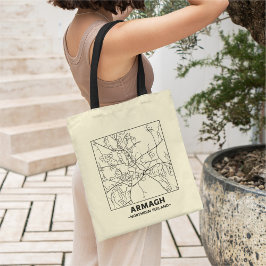 Armagh, Northern Ireland City Map Tote Bag Tragetasche