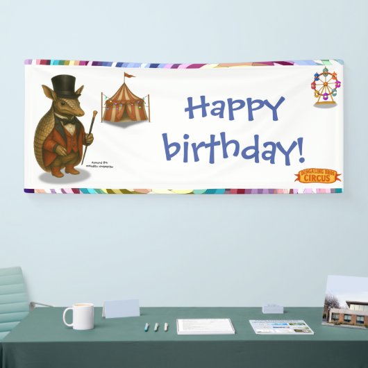 Armand, armadillo ringmaster banner (Messe)
