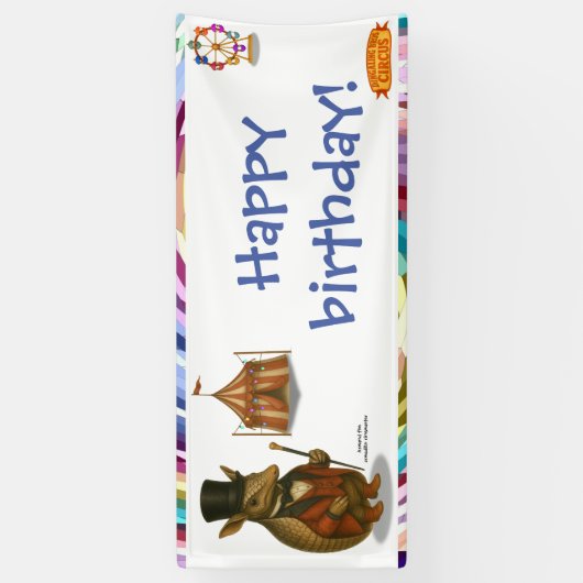 Armand, armadillo ringmaster banner (Vertikal)
