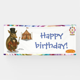 Armand, armadillo ringmaster banner