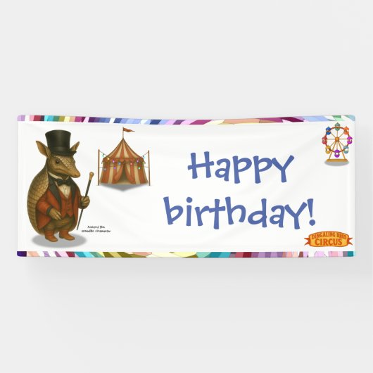 Armand, armadillo ringmaster banner (Horizontal)