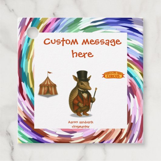 Armand, armadillo ringmaster geschenkanhänger (Vorderseite)