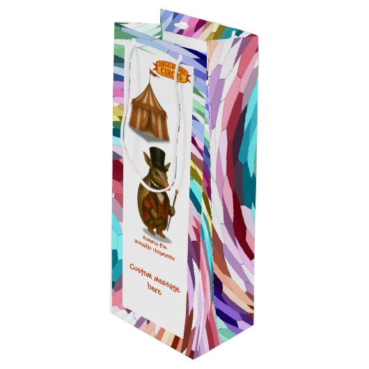 Armand, armadillo ringmaster geschenktüte für weinflaschen (Vorderseite Schrägansicht)