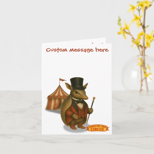 Armand, armadillo ringmaster karte (Gelbe Blume)