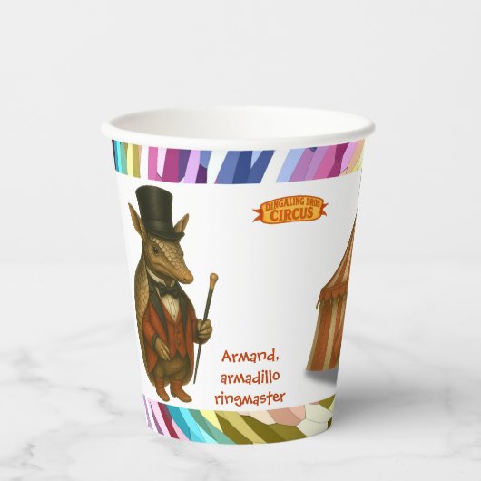 Armand, armadillo ringmaster pappbecher (Vorderseite)