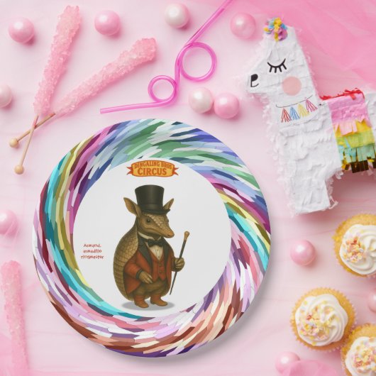 Armand, armadillo ringmaster pappteller (Party)