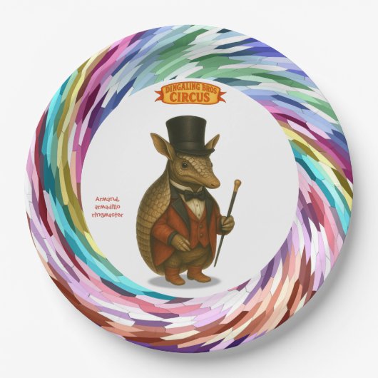 Armand, armadillo ringmaster pappteller (Vorderseite)