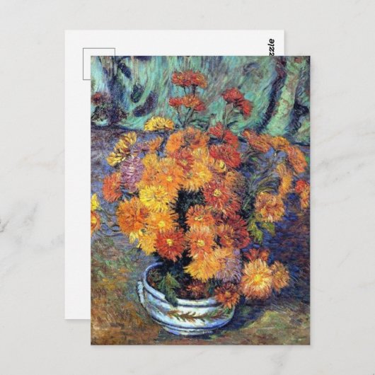 Armand Guillaumin - Vase de chrysanthemes Postkarte (Vorne/Hinten)