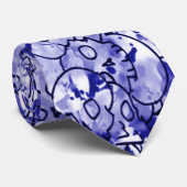 Armani Artisan Blue Skulls Woven Pattern Necktie Krawatte (Gerollt)