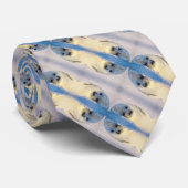 Armani Satin White Siegel Foulard Strip Krawatte (Gerollt)