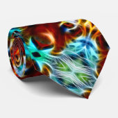 Armani Tiger Fraktal Satin Foulard Krawatte (Gerollt)