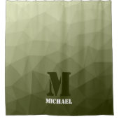 Armatur grünes geometrisches Maschenmuster Monogra Duschvorhang (Vorderseite)