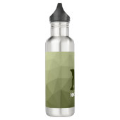 Armatur grünes geometrisches Maschenmuster Monogra Edelstahlflasche (Links)