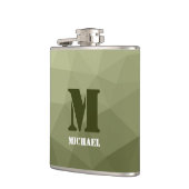 Armatur grünes geometrisches Maschenmuster Monogra Flachmann (Links)