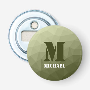 Armatur grünes geometrisches Maschenmuster Monogra Flaschenöffner