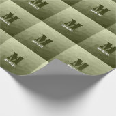 Armatur grünes geometrisches Maschenmuster Monogra Geschenkpapier (Ecke)