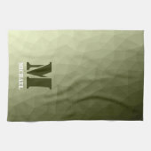 Armatur grünes geometrisches Maschenmuster Monogra Geschirrtuch (Horizontal)