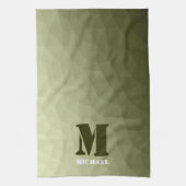 Armatur grünes geometrisches Maschenmuster Monogra Geschirrtuch (Vertikal)