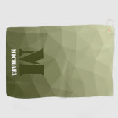 Armatur grünes geometrisches Maschenmuster Monogra Golfhandtuch (Horizontal)