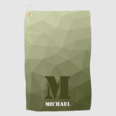 Armatur grünes geometrisches Maschenmuster Monogra Golfhandtuch (Vorderseite)