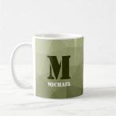 Armatur grünes geometrisches Maschenmuster Monogra Kaffeetasse (Links)