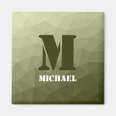 Armatur grünes geometrisches Maschenmuster Monogra Magnet (Vorne)