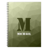 Armatur grünes geometrisches Maschenmuster Monogra Notizblock (Vorderseite)