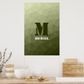 Armatur grünes geometrisches Maschenmuster Monogra Poster (Küche)
