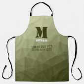 Armatur grünes geometrisches Maschenmuster Monogra Schürze (Vorderseite)