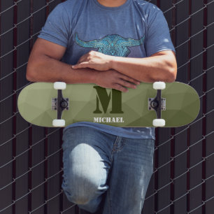 Armatur grünes geometrisches Maschenmuster Monogra Skateboard