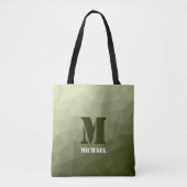 Armatur grünes geometrisches Maschenmuster Monogra Tasche (Vorderseite)