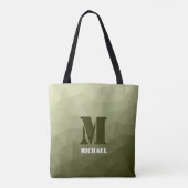 Armatur grünes geometrisches Maschenmuster Monogra Tasche (Rückseite)