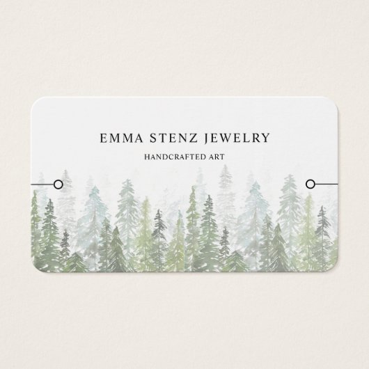Armband-Displaykarte • Wasserfarbe Kiefernwald (Vorderseite)