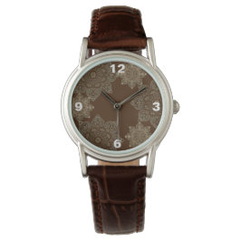 Armbanduhr für Frauen braun mit Medallionen