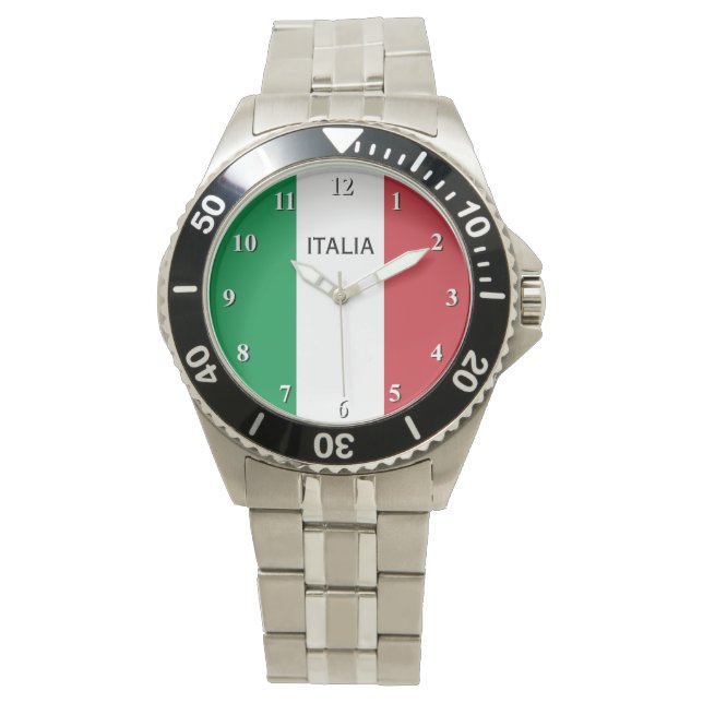 Armbanduhr für Männer mit Flagge in Italien (Vorderseite)