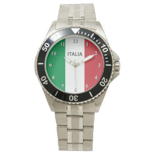 Armbanduhr für Männer mit Flagge von Italien