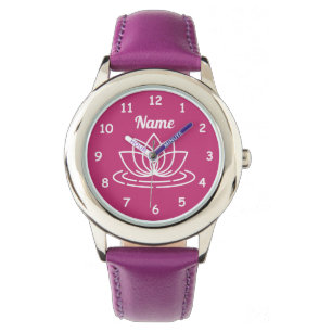 Armbanduhr mit niedlicher Lotus-Blume
