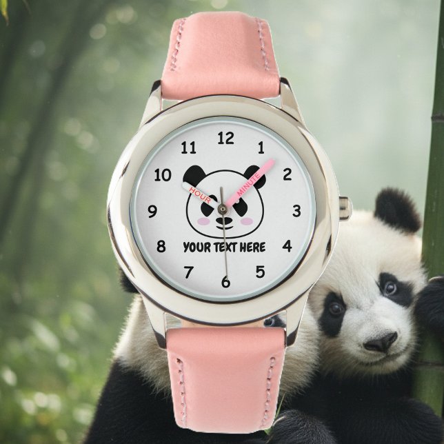 Armbanduhr von Custom Girl mit niedlichem Pandabär (panda bear watch for kids)