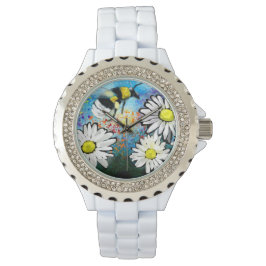 Armbanduhr - Whimsical Bumble Bee & Daisies