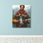 Arme jüdische Frau verkauft Orangen in Warschau Leinwanddruck (Insitu (Holzboden))