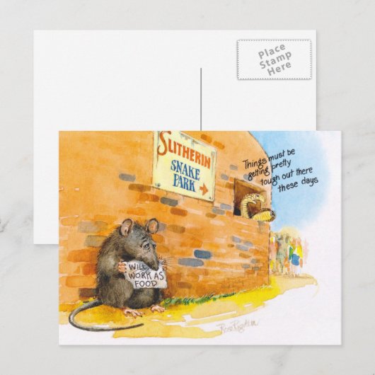 Arme Postkarte (Vorne/Hinten)